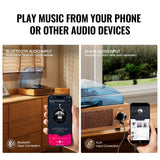 Audio Players & Recorders: VEVOR Bluetooth Vinyl Record Player 3-Speed Belt Driven Turntable 3W Speakers