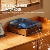 Audio Players & Recorders: VEVOR Bluetooth Vinyl Record Player 3-Speed Belt Driven Turntable 3W Speakers