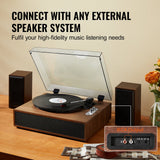 Audio Players & Recorders: VEVOR Bluetooth Vinyl Record Player 3-Speed Belt Driven Turntable 10W Speakers