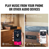 Audio Players & Recorders: VEVOR Bluetooth Vinyl Record Player 3-Speed Belt Driven Turntable 10W Speakers