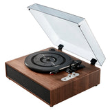 Audio Players & Recorders: VEVOR Bluetooth Vinyl Record Player 3-Speed Belt Driven Turntable 10W Speakers