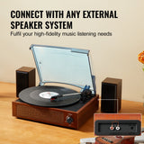 Audio Players & Recorders: VEVOR Bluetooth Vinyl Record Player 3-Speed Belt Driven Turntable 5W Speakers