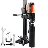 Masonry Tools: VEVOR Diamond Core Drilling Machine, 8in Wet&Dry Concrete Core Drill Rig with Stand, 750RPM Speed & 1-1/4" 5/8" Thread & Lifting Handle, 8in Drilling Diameter for Concrete Brick Block Stone, 2500W