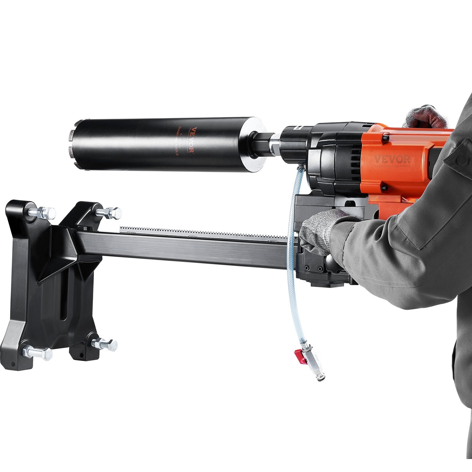 Diamond Core Drilling Machine, 10in Wet Concrete Core Drill Rig with Stand Wheels, 750RPM Speed & 1-1/4" Thread & Lifting Handle, 10in Drilling Diameter for Concrete Brick Block Stone, 2500W