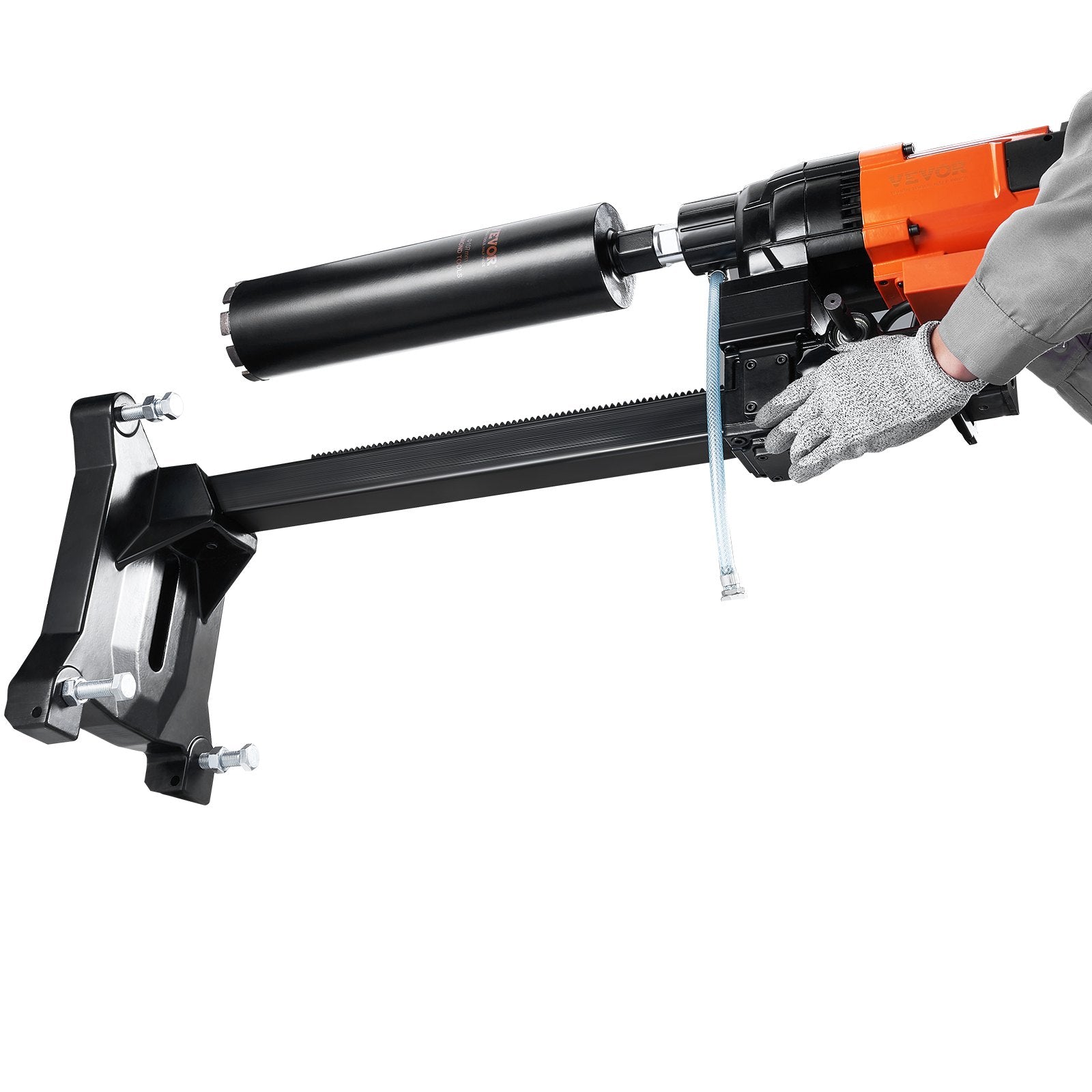 Diamond Core Drilling Machine, 10in Wet Concrete Core Drill Rig with Stand Wheels, 750RPM Speed & 1-1/4" Thread & Lifting Handle, 10in Drilling Diameter for Concrete Brick Block Stone, 2500W