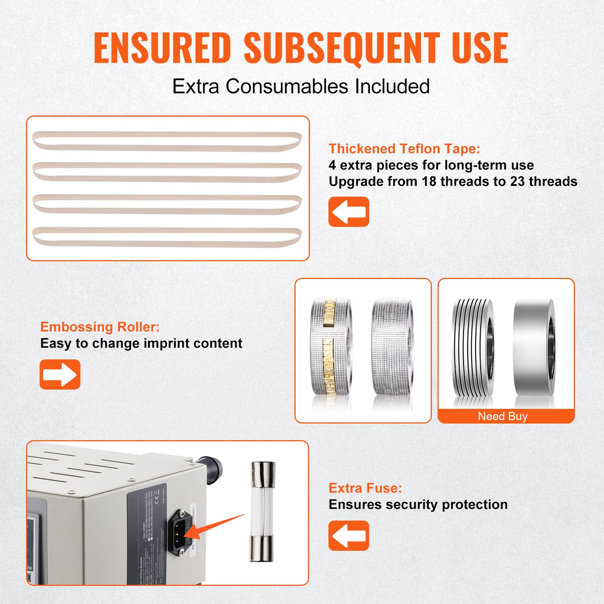 Continuous Bag Band Sealing Machine, 6-12 mm Sealing Width, Vertical Band Sealer Machine with Digital Temperature Control, Carbon Steel Bag Sealer for 0.02-0.8 mm Plastic Bags Films Membrane