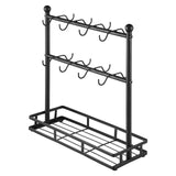 Kitchen Appliance Accessories: VEVOR Coffee Mug Holder for Countertop 16 Hooks Cup Rack with Storage Base