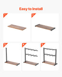 Kitchen Appliance Accessories: VEVOR Coffee Mug Holder for Countertop 16 Hooks Cup Rack with Wood Storage Base