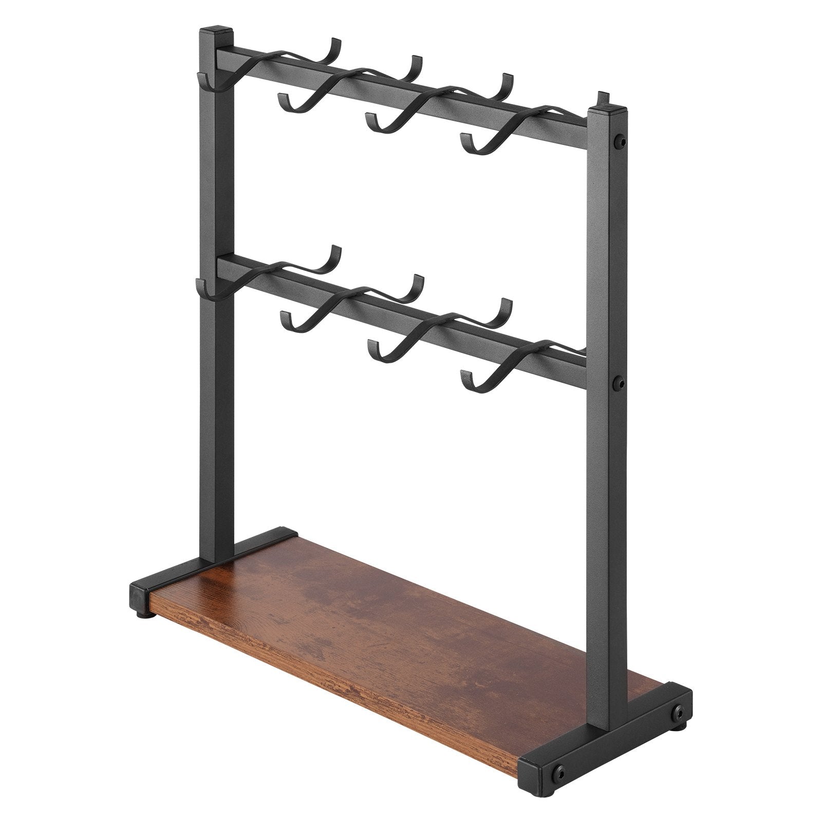 Coffee Mug Holder for Countertop 16 Hooks Cup Rack with Wood Storage Base