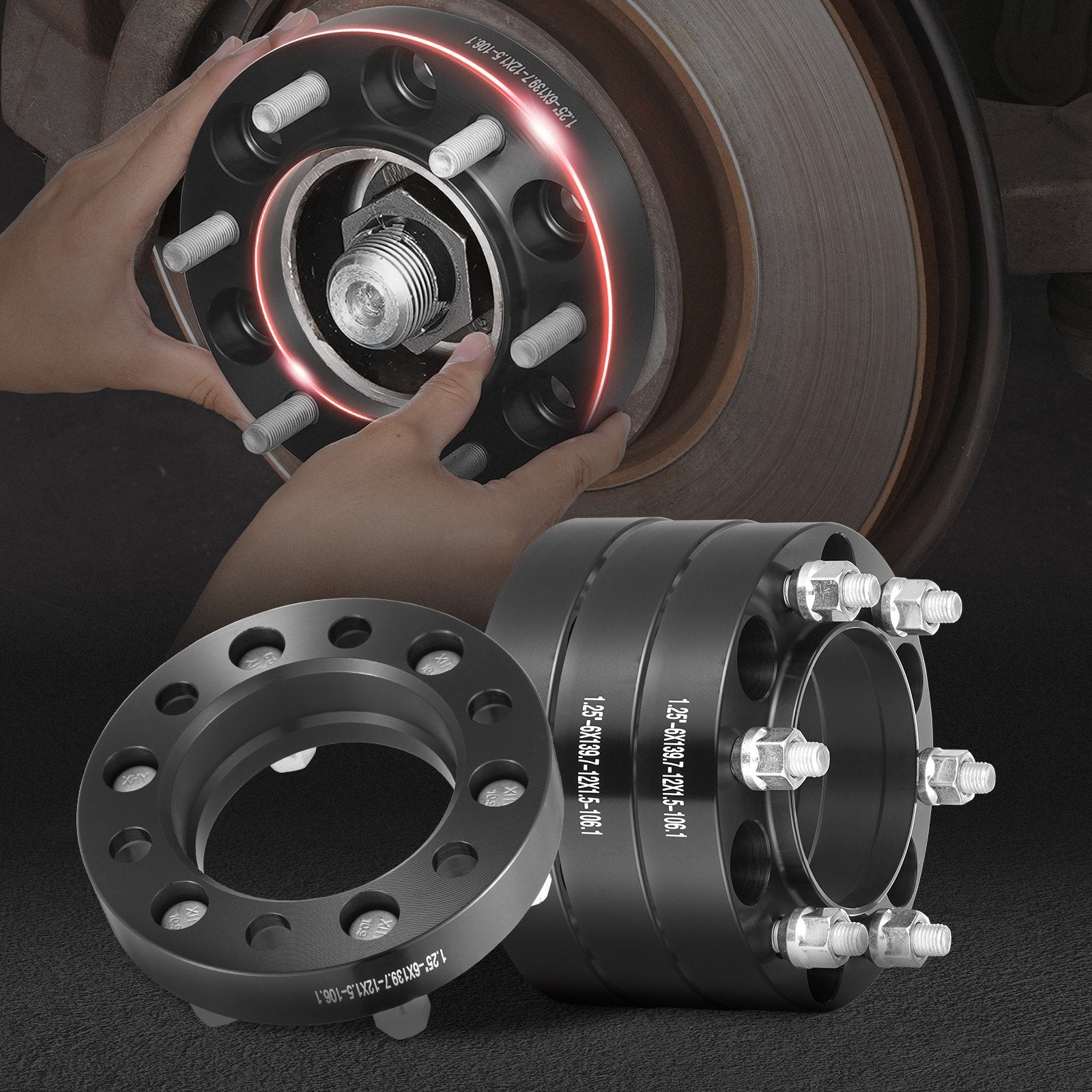 Automotive Repair & Speciality Tools: VEVOR 1.25" 6"x5" Wheel Spacers Wheel Adapters 6 Lug Forged Spacer 4 PCS Blue
