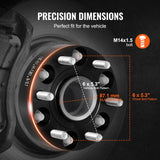 Automotive Repair & Speciality Tools: VEVOR 1.5" 6"x5.3" Wheel Spacers Wheel Adapters 6 Lug Forged Spacer 4 PCS Black
