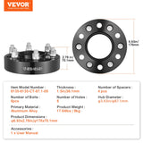 Automotive Repair & Speciality Tools: VEVOR 1.5" 6"x5.3" Wheel Spacers Wheel Adapters 6 Lug Forged Spacer 4 PCS Black