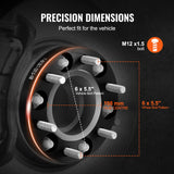 Automotive Repair & Speciality Tools: VEVOR 1" 6"x5.5" Wheel Spacers Wheel Adapters 6 Lug Forged Spacer 4 PCS Black