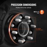 Automotive Repair & Speciality Tools: VEVOR 2" 6"x5.3" Wheel Spacers Wheel Adapters 6 Lug Forged Spacer 4 PCS Black