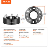 Automotive Repair & Speciality Tools: VEVOR 2" 6"x5.3" Wheel Spacers Wheel Adapters 6 Lug Forged Spacer 4 PCS Black