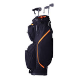 Golf Accessories: VEVOR Golf Cart Bag with 14 Way Organizer Divider Top, 36” 13 Pockets Premium Cart Bag, Durable 600D Polyester Fabric Golf Bags with Handles & Dust Cover & Detachable Straps for Men & Women, Black & Orange