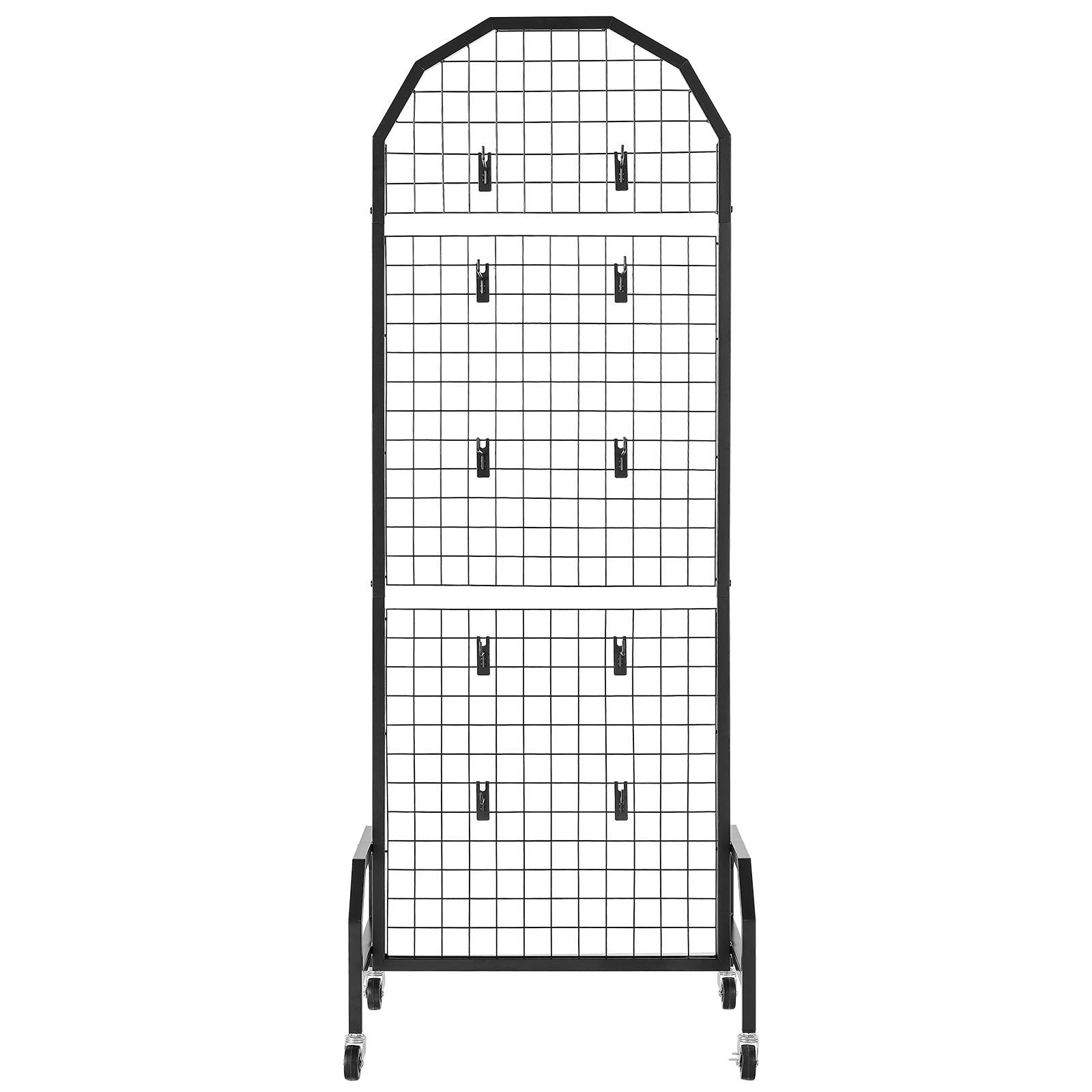 Building Toys: VEVOR 2 Packs Grid Wall Panels, 600 x 1640mm Wire Grid Panels Display Rack, Movable Art Display Shelf with Wheels and 20 Hooks, Black Carbon Steel Gridwall for Craft Show, Decor, Storage, Notice Board