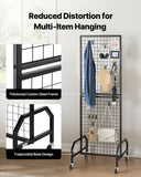Room Dividers: VEVOR Grid Wall Panel, 600 x 1640 mm Wire Grid Panels Display Rack, Movable Art Display Shelf with Wheels and 10 Hooks, Black Carbon Steel Gridwall for Craft Show, Decoration, Storage, Notice Board