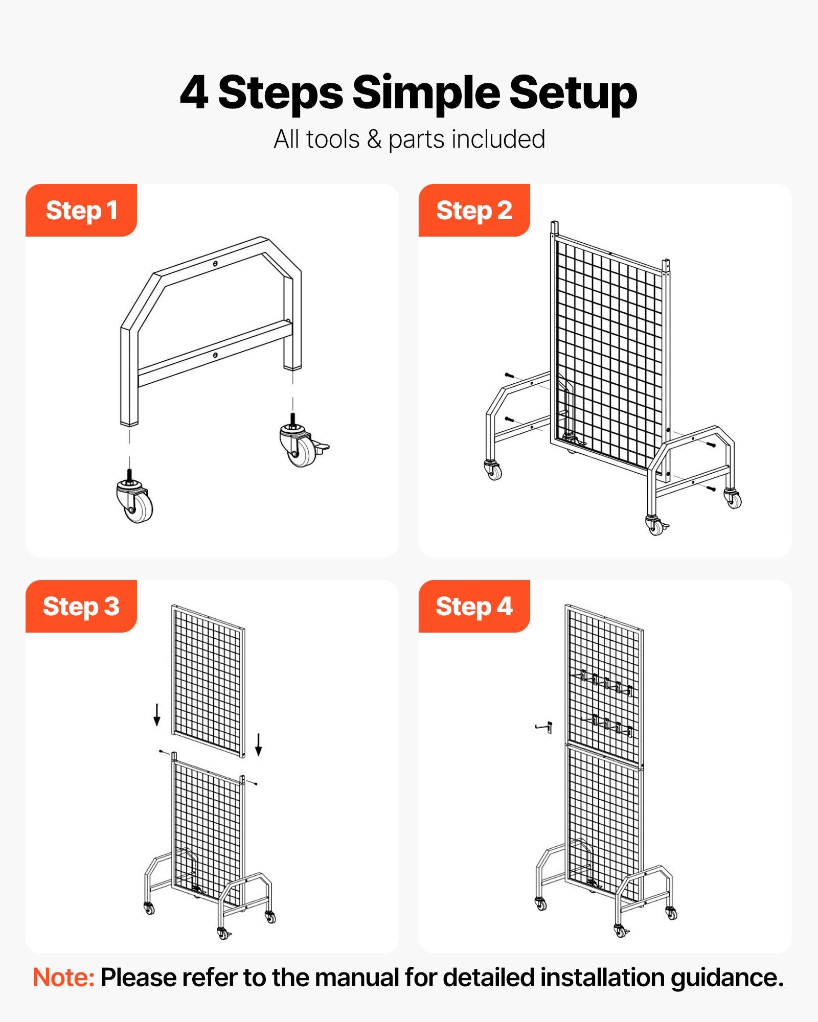Room Dividers: VEVOR Grid Wall Panel, 600 x 1640 mm Wire Grid Panels Display Rack, Movable Art Display Shelf with Wheels and 10 Hooks, Black Carbon Steel Gridwall for Craft Show, Decoration, Storage, Notice Board