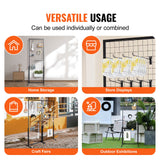 Building Toys: VEVOR 2' x 5.6' Grid Wall Panels Tower, 2 Packs Wire Gridwall Display Racks with T-Base Floorstanding, Double Side Gridwall Panels for Art Craft Shows, Retail Display with Extra Clips and Hooks