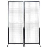 Building Toys: VEVOR 2' x 5.6' Grid Wall Panels Tower, 2 Packs Wire Gridwall Display Racks with T-Base Floorstanding, Double Side Gridwall Panels for Art Craft Shows, Retail Display with Extra Clips and Hooks
