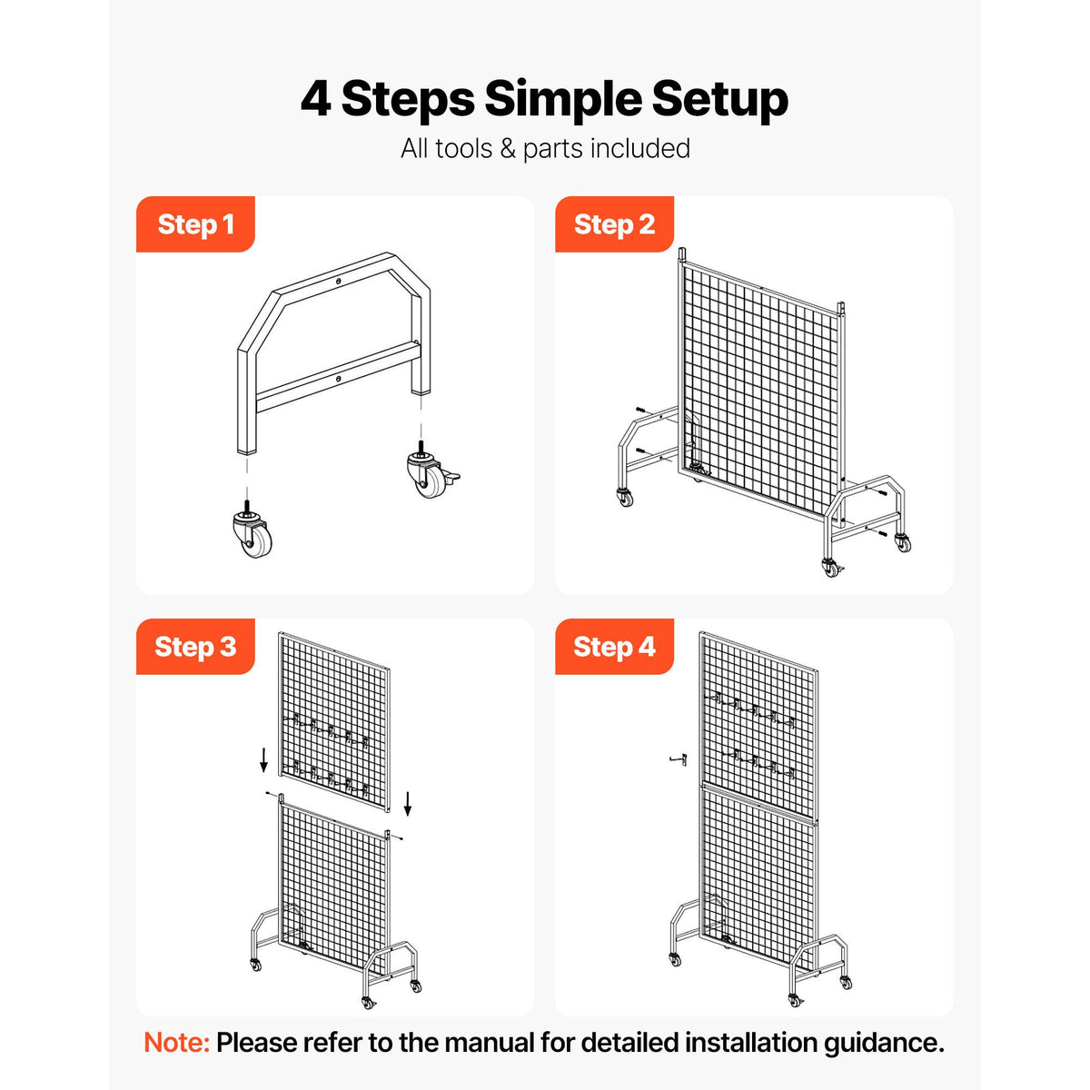 2 Packs Grid Wall Panels, 898 x 1798 mm Wire Grid Panels Display Rack, Movable Art Display Shelf with Wheels & 10 Hooks, Black Carbon Steel Gridwall for Craft Show, Decor, Storage, Notice Board