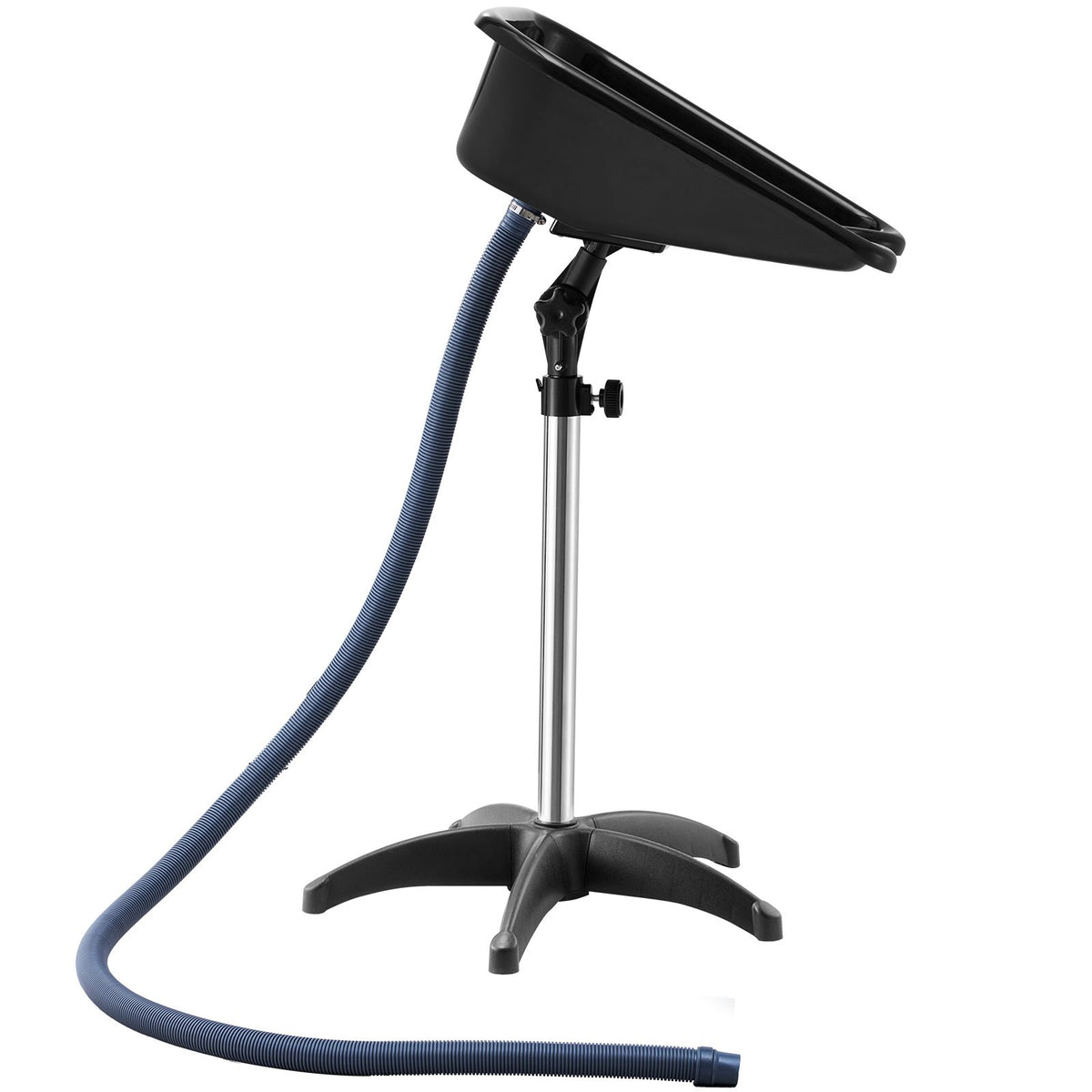 Portable Shampoo Bowl, Shampoo Sink with Adjustable Height & Angle, Salon Hair Wash Sink with Drain Hose and Star-Shaped Support Base for Barbershop Beauty Spa Center Home Use