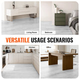 Room Dividers: VEVOR Interlocking Vinyl Floor Tiles 48 x 7.3 inch, 10 Tiles 5.5mm Thick Snap Together, Light Gray Wood Grain DIY Flooring for Kitchen, Dining Room, Bedrooms & Bathrooms, Easy for Home Decor