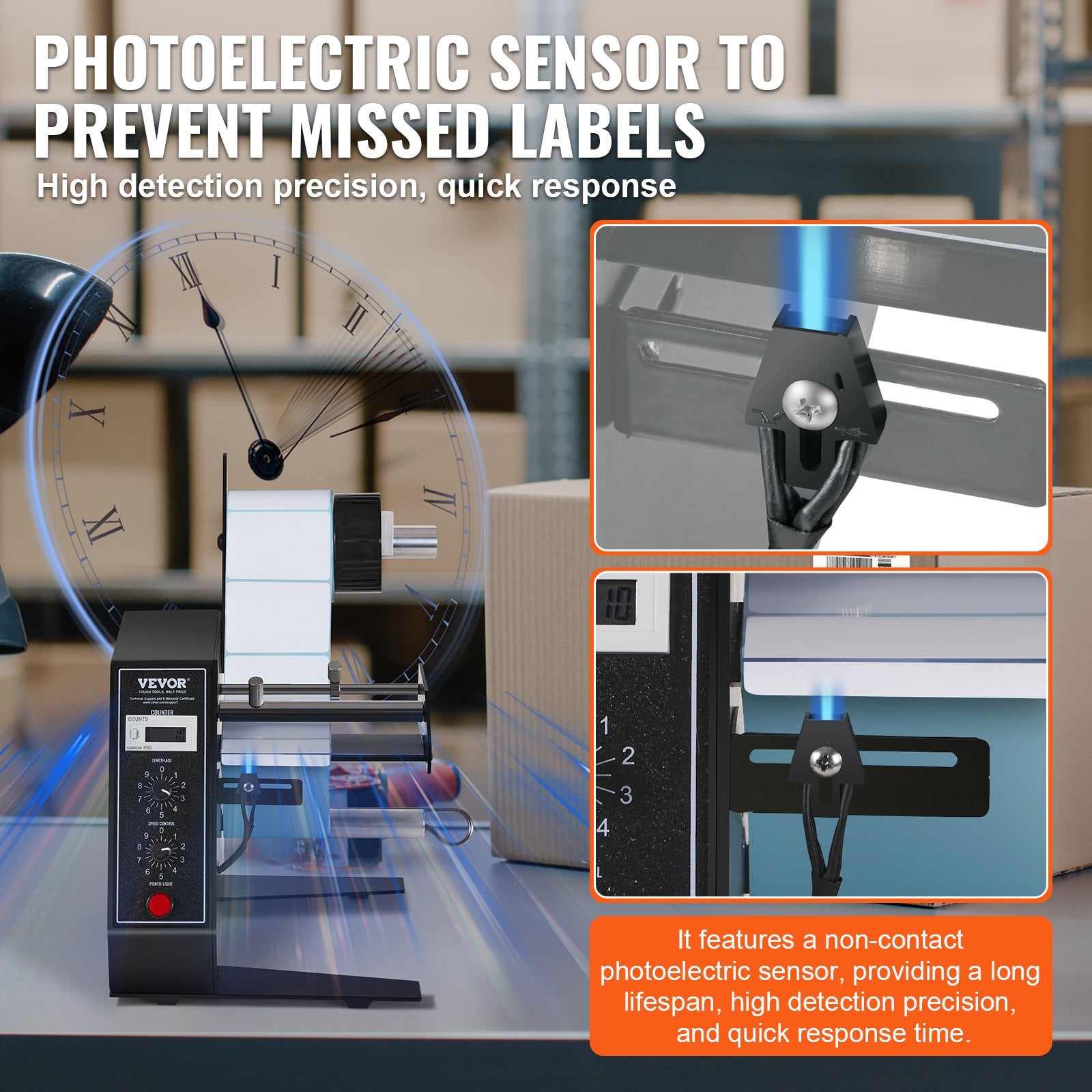 Automotive Repair & Speciality Tools: VEVOR Automatic Label Dispenser, Width 15-125 mm, Length 3-150 mm, Automatic Label Stripper Label Separating Machine, Speed Adjustable Label Applicator, Auto Counting 0-999999 for Various Label Sizes
