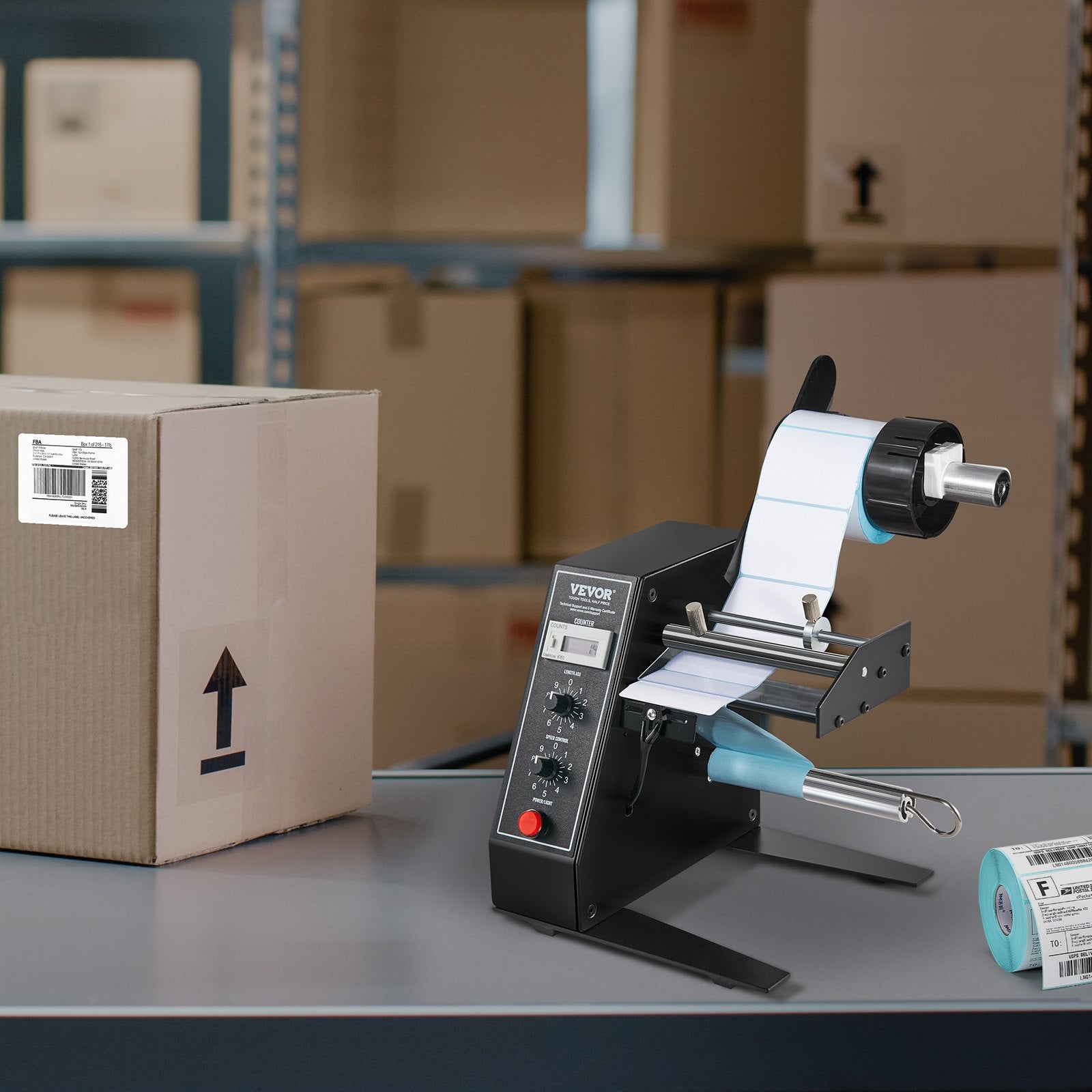 Automotive Repair & Speciality Tools: VEVOR Automatic Label Dispenser, Width 15-125 mm, Length 3-150 mm, Automatic Label Stripper Label Separating Machine, Speed Adjustable Label Applicator, Auto Counting 0-999999 for Various Label Sizes