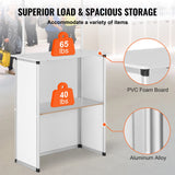 Calendars, Organisers & Planners: VEVOR Portable Tradeshow Podium Table, 785 x 380 x 1815 mm, Display Exhibition Counter Stand Booth Fair with Wall, Foldable Promotion Retail Bar Table Pop Up Podium with Storage Rack/Carrying Bag