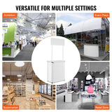 Calendars, Organisers & Planners: VEVOR Portable Tradeshow Podium Table, 785 x 380 x 1815 mm, Display Exhibition Counter Stand Booth Fair with Wall, Foldable Promotion Retail Bar Table Pop Up Podium with Storage Rack/Carrying Bag