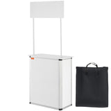 Calendars, Organisers & Planners: VEVOR Portable Tradeshow Podium Table, 785 x 380 x 1815 mm, Display Exhibition Counter Stand Booth Fair with Wall, Foldable Promotion Retail Bar Table Pop Up Podium with Storage Rack/Carrying Bag