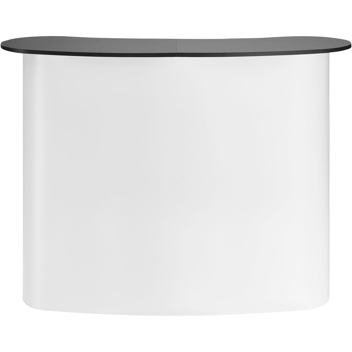 Portable Tradeshow Podium Table, 1300 x 465 x 950 mm, Display Exhibition Counter Stand Booth Fair with Wall, Foldable Promotion Retail Bar Table Pop Up Podium with Storage Rack, Carrying Bag