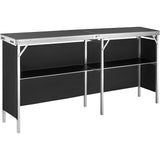 Audio Accessories: VEVOR Extra Long Folding Portable Bar Table - Tradeshow Podium Table for Indoor