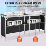 Audio Accessories: VEVOR Extra Long Folding Portable Bar Table - Tradeshow Podium Table for Indoor