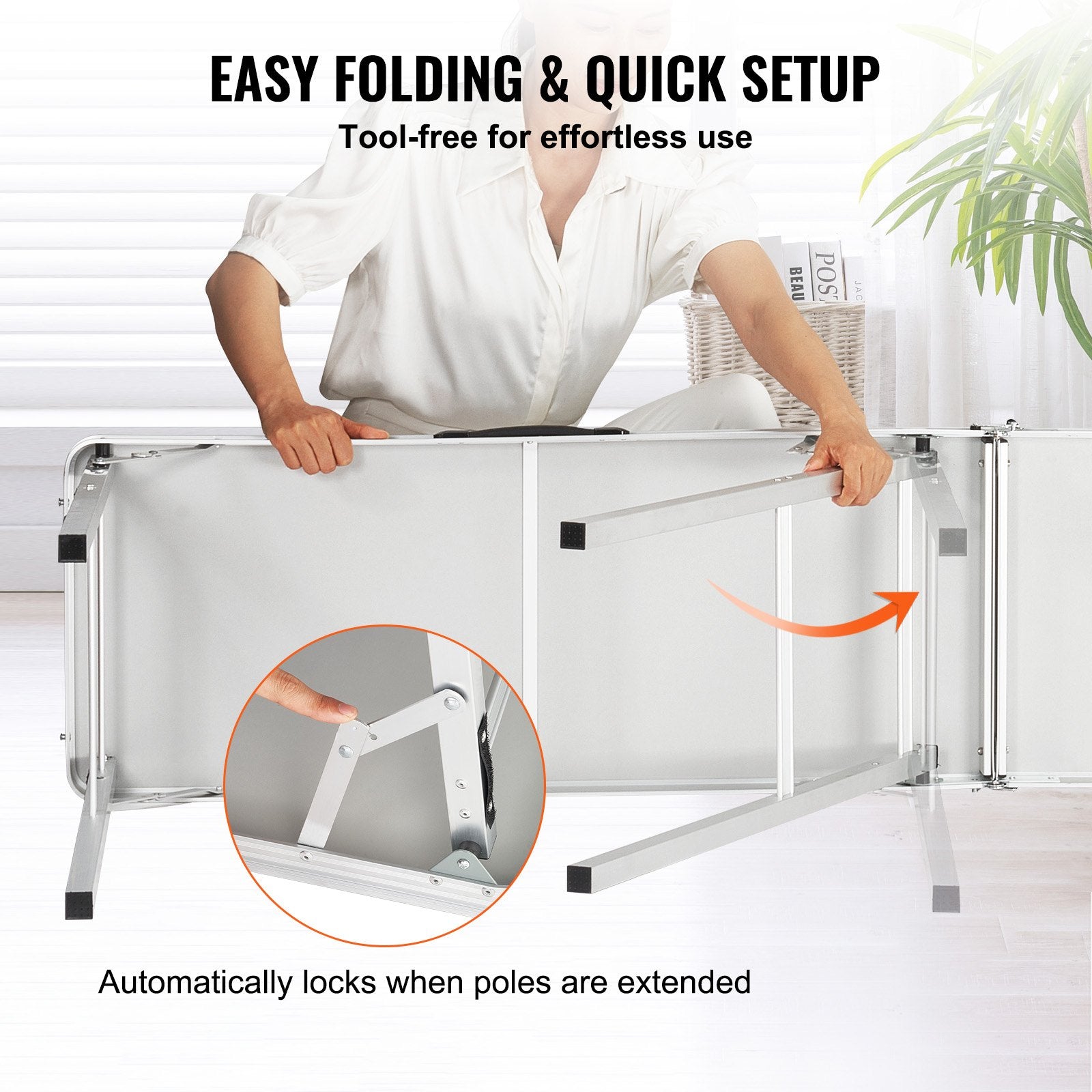 Audio Accessories: VEVOR Extra Long Folding Portable Bar Table - Tradeshow Podium Table for Indoor