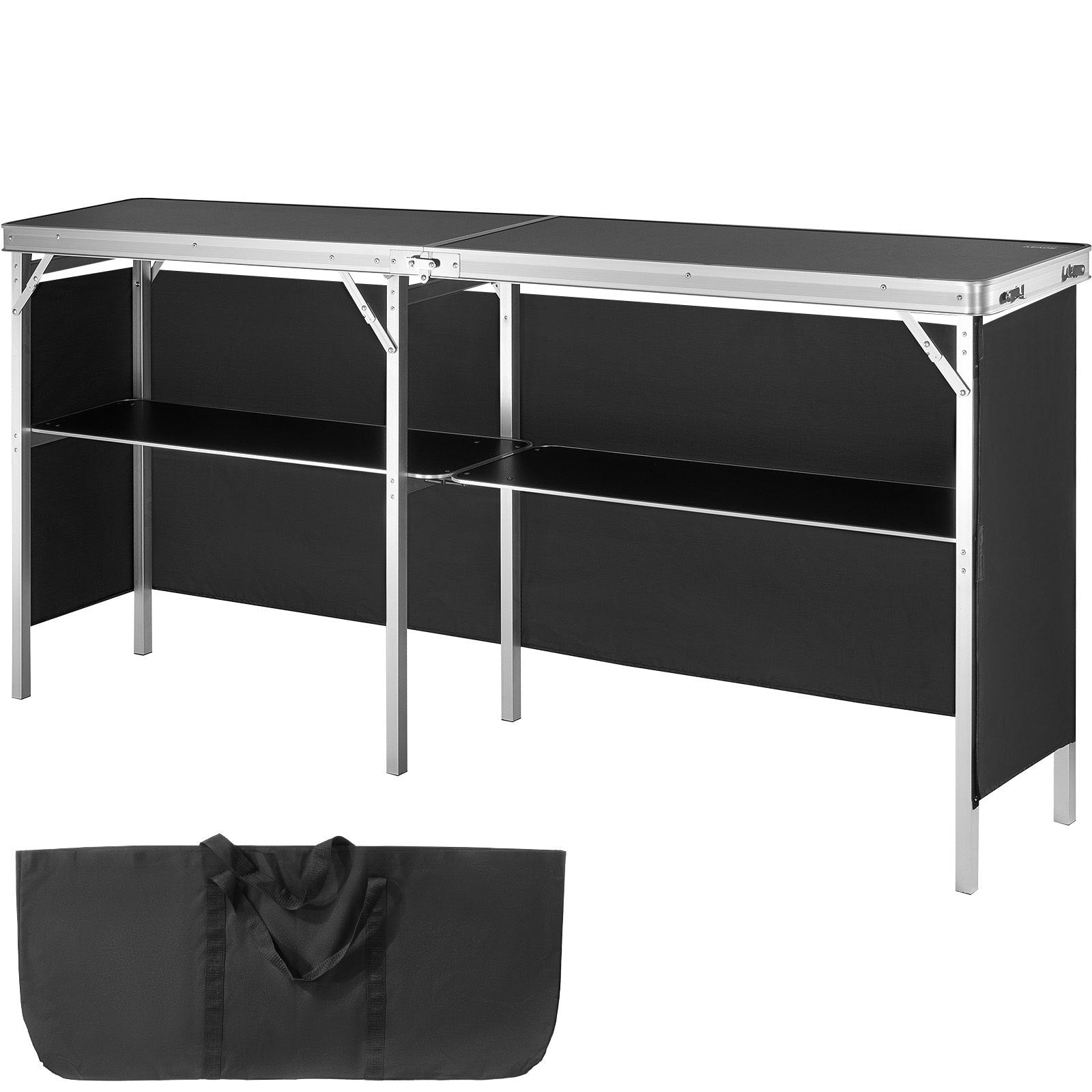 Audio Accessories: VEVOR Extra Long Folding Portable Bar Table - Tradeshow Podium Table for Indoor