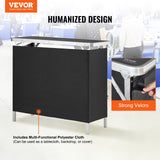 Desk Accessories: VEVOR Folding Portable Bar Table, Tradeshow Podium Table for Indoor, Outdoor, Party, Picnic, Exhibition, Includes Carrying Case, Storage Shelf and Black Skirt, 38.39" x 15.16" x 34.25“