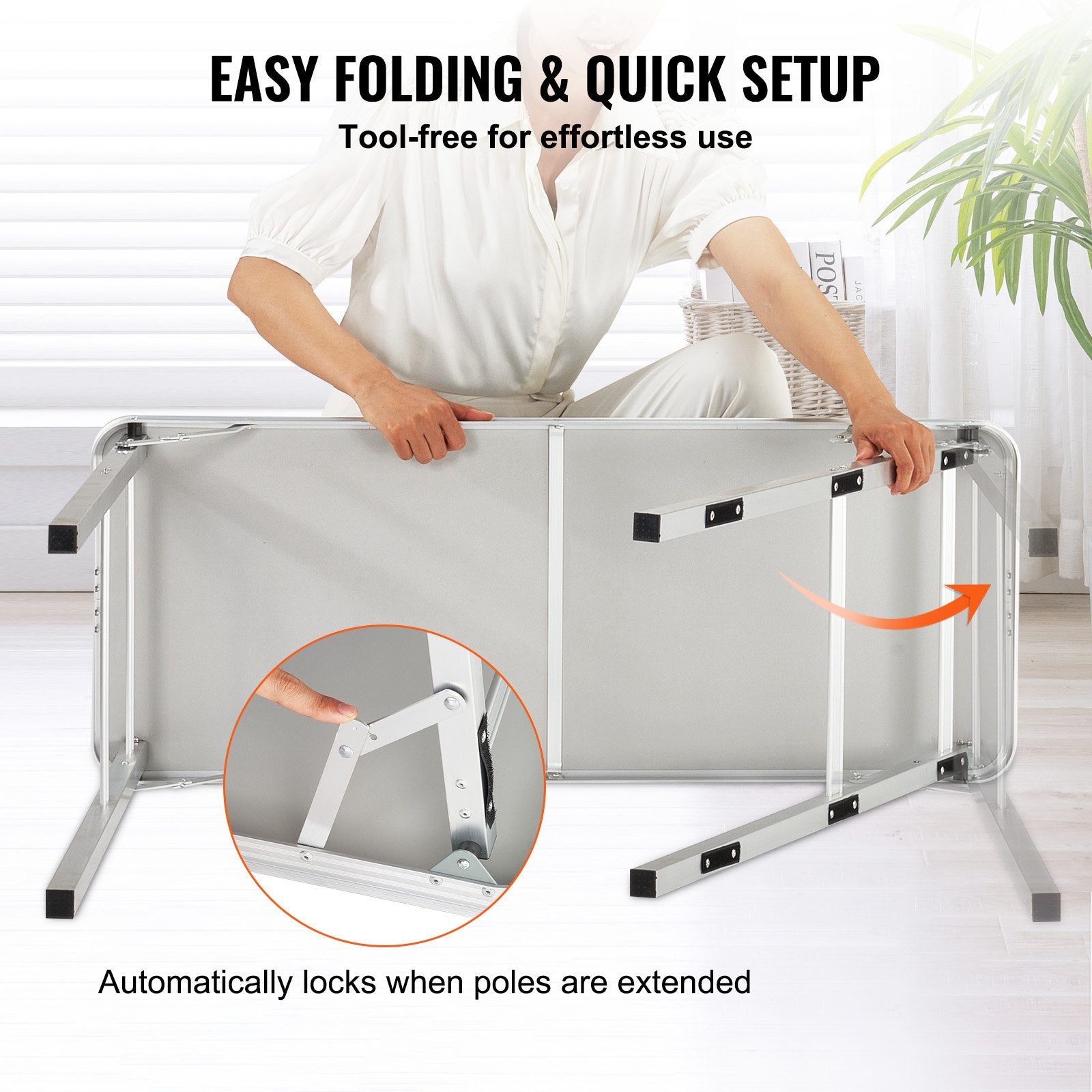 Desk Accessories: VEVOR Folding Portable Bar Table, Tradeshow Podium Table for Indoor, Outdoor, Party, Picnic, Exhibition, Includes Carrying Case, Storage Shelf and Black Skirt, 38.39" x 15.16" x 34.25“