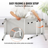 Desk Accessories: VEVOR Folding Portable Bar Table, Tradeshow Podium Table for Indoor, Outdoor, Party, Picnic, Exhibition, Includes Carrying Case, Storage Shelf and Black Skirt, 38.39" x 15.16" x 34.25“