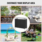 Desk Accessories: VEVOR Folding Portable Bar Table, Tradeshow Podium Table for Indoor, Outdoor, Party, Picnic, Exhibition, Includes Carrying Case, Storage Shelf and Black Skirt, 38.39" x 15.16" x 34.25“
