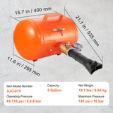 Automotive Repair & Speciality Tools: VEVOR Tire Bead Seater, 5 Gal/19L Air Tire Bead Blaster with Pressure Gauge & Handle, 145 PSI Seating Tool Inflator Tank, 85-116 PSI Operating Pressure for Car Truck ATV