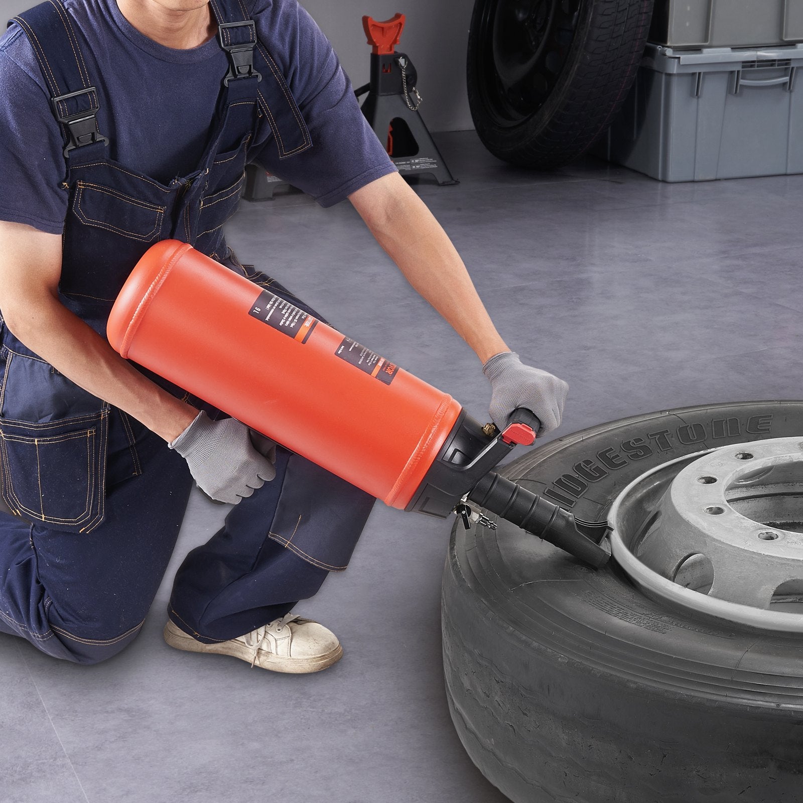 Tire Bead Seater, 2.4 Gal/9 L Air Tire Bead Blaster, 150 PSI Handheld Bead Bazooka, Portable Tire Inflator Tool, 87-116 PSI Operating Pressure for Tractor Truck ATV Car and Automobile Repair