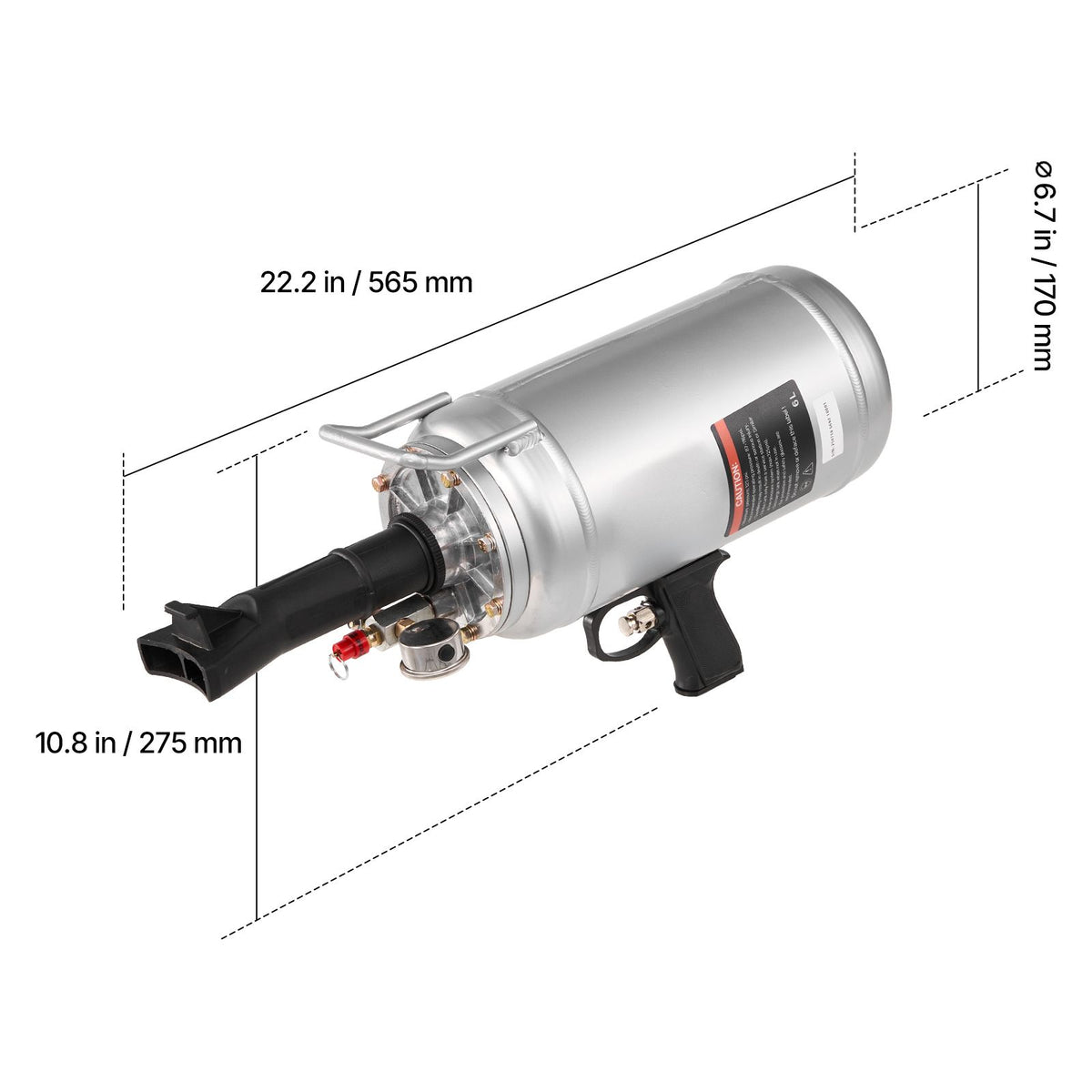 Portable Tire Bead Seater, 1.6 Gal / 6 L Air Bead Blaster, Handheld Tire Inflator Tool, 87-116 PSI Operating Pressure, Trigger Seating Inflator for Car, Compact SUV, Light Truck, E-Bike, RV, ATV