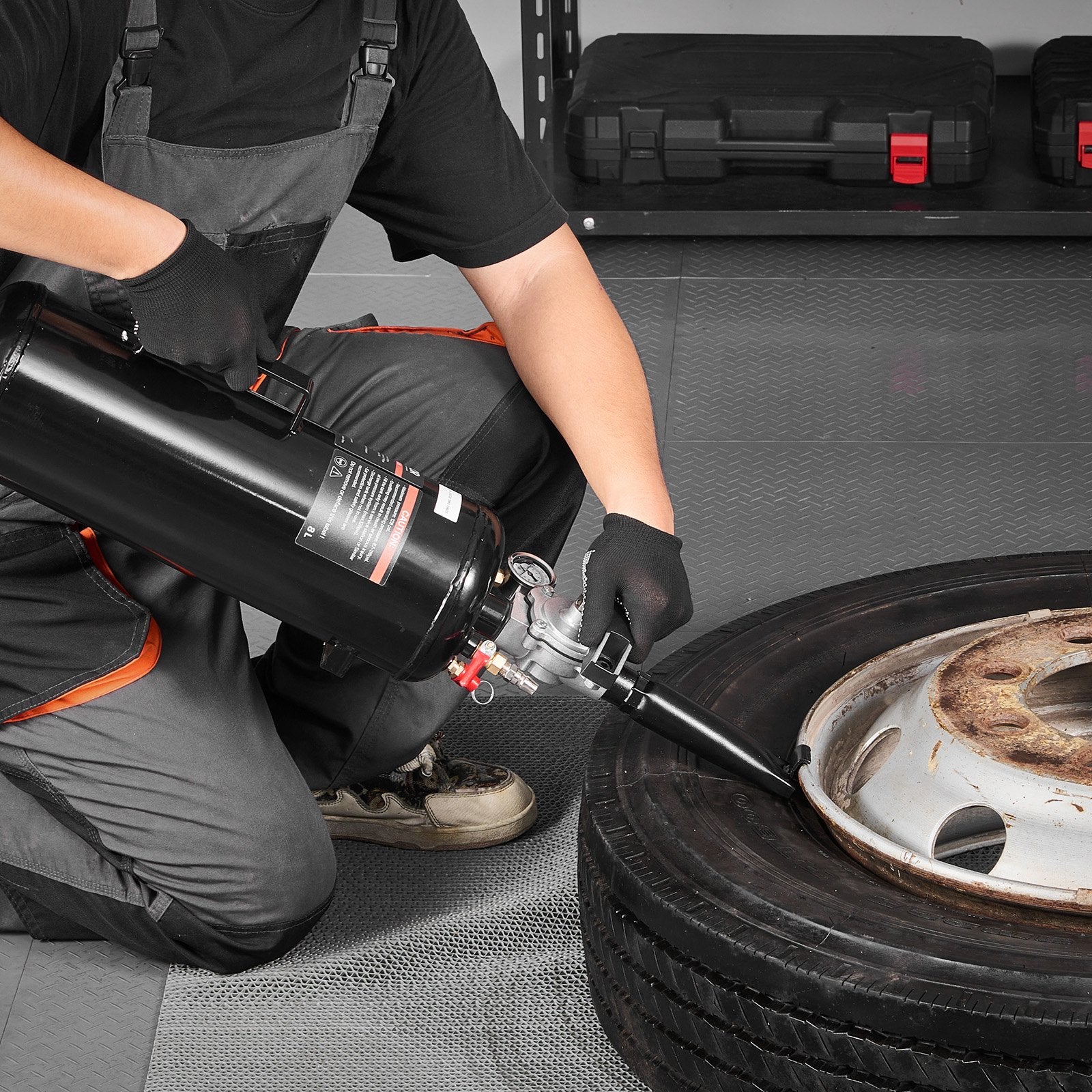 Portable Tire Bead Seater, 2.1 Gal / 8 L Air Bead Blaster, Handheld Tire Inflator Tool, 87-116 PSI Operating Pressure, Trigger Seating Inflator for Car, Compact SUV, Light Truck, E-Bike, RV, ATV