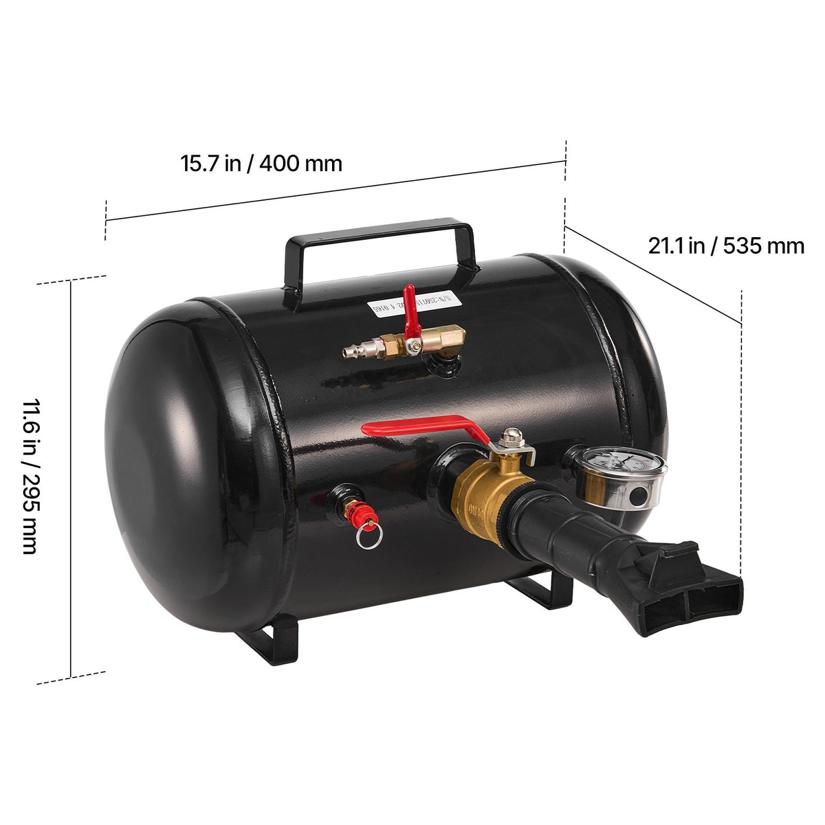 Air Tire Bead Seater, 5 Gal / 18.9 L, Heavy Duty Tire Bead Blaster Tool, 87-116 PSI Operating Pressure, Air Trigger Seating Inflator for Pickup, Truck, ATV, Jeep, Van, Lawn Tractor, RV, Black