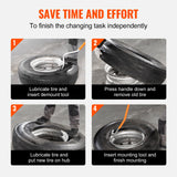 Tool Cabinets: VEVOR Tire Mount Demount Tool, 571-622 mm Manual Steel Tire Changer Mount Demount Removal Tool, with Extra Bead Holder, Tubeless Truck Bead Breaker, 3 PCS Tire Changing Tools, Orange
