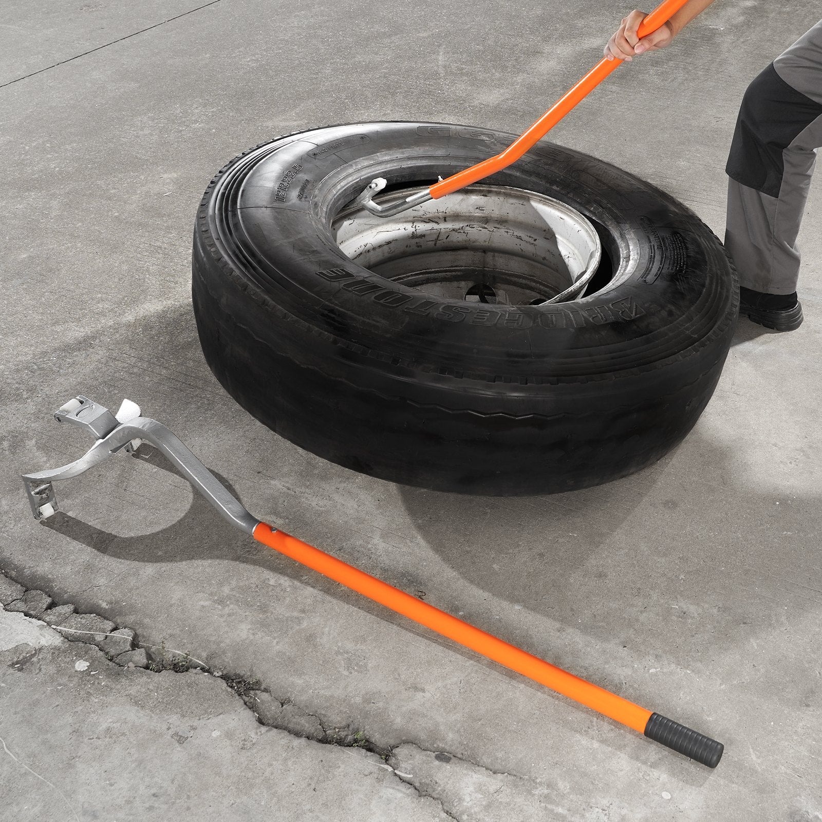 Tool Cabinets: VEVOR Tire Mount Demount Tool, 571-622 mm Manual Steel Tire Changer Mount Demount Removal Tool, with Extra Bead Holder, Tubeless Truck Bead Breaker, 3 PCS Tire Changing Tools, Orange