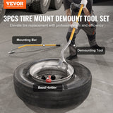 Tool Cabinets: VEVOR Tire Mount Demount Tool, 571- 622 mm Manual Steel Tire Changer Mount Demount Removal Tool, with Extra Bead Holder, Tubeless Truck Bead Breaker, 3 PCS Tire Changing Tools, Orange